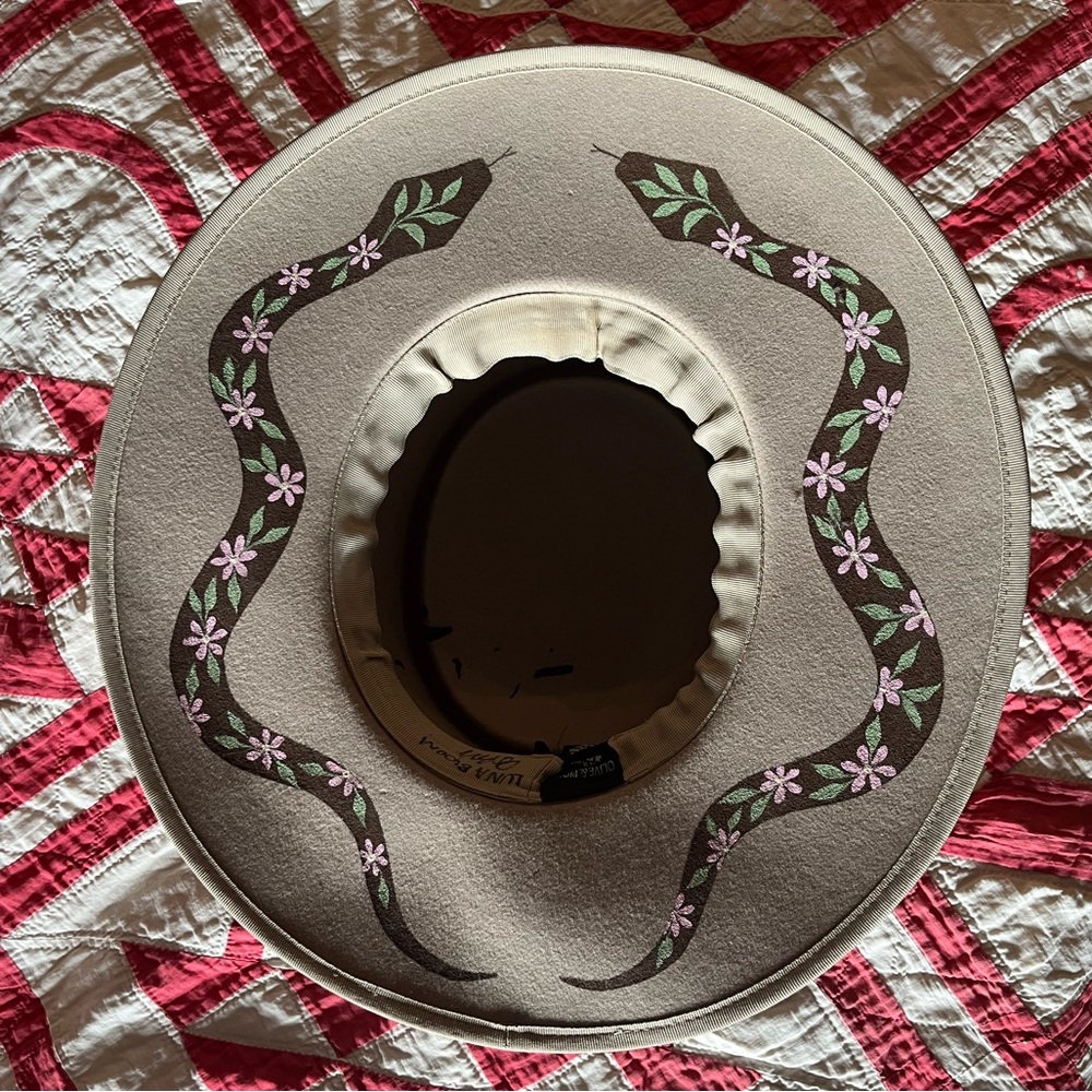 Luna Bloom Hand Painted Floral Snake Hat